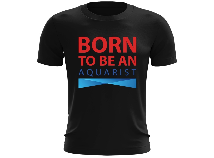 T-shirt męski BORN TO BE AN AQUARIST S czarny