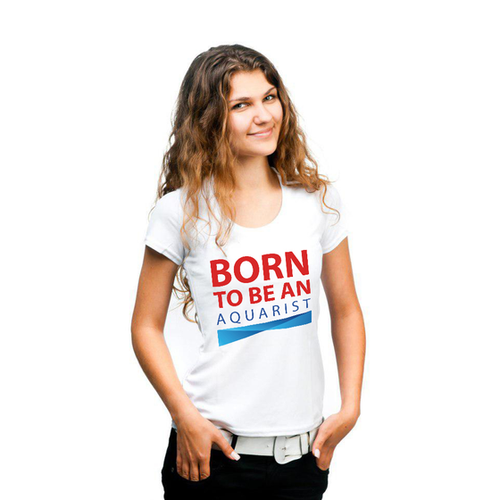 T-shirt damski BORN TO BE AN AQUARIST XXL biały